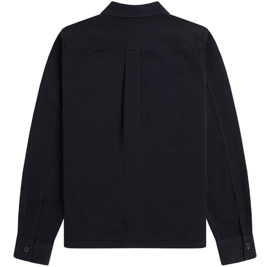 Chaqueta De Camisa De Sarga Negra Lisa De Fred Perry - Image 2