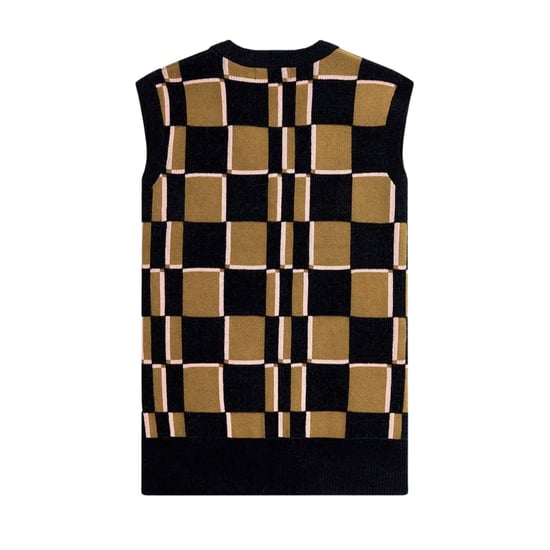 Camiseta De Punto Fred Perry Navy Glitch Chequerboard Con Sombreado De Piedra - Image 2
