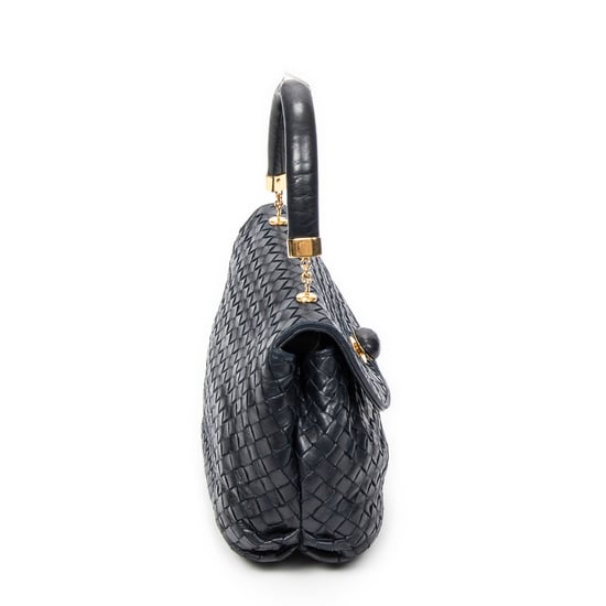 Bottega Veneta Vintage Top Handle Tote  en Marina Cuero de ternero - Image 4
