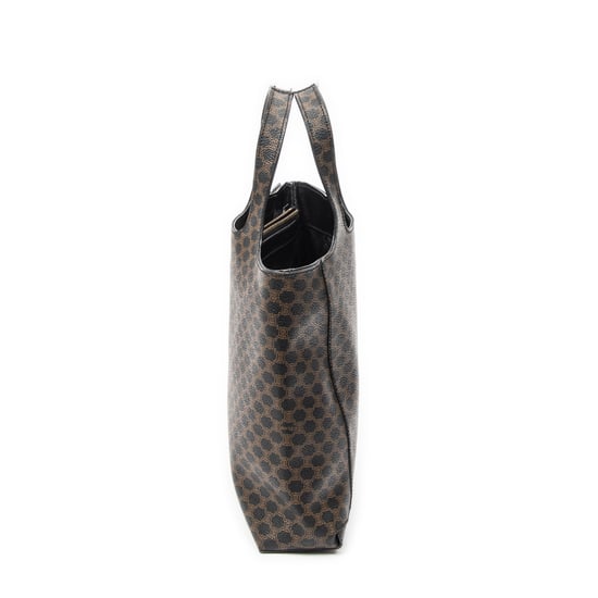 Celine Vintage Logo Zip Handbag en Negro Lienzo recubierto - Image 3