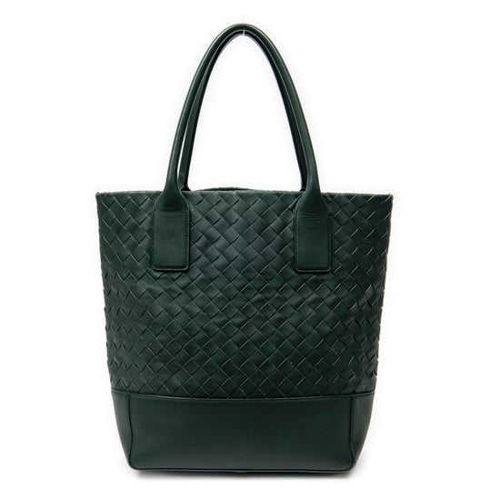 Bottega Veneta Vertical Tote  en Verde Cuero de ternero - Image 5