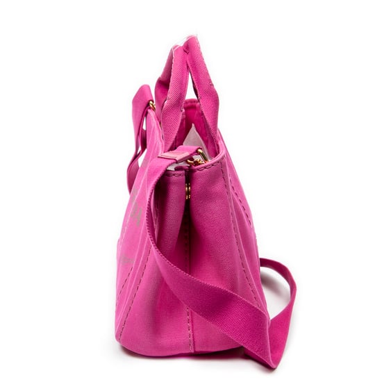Prada Small Canapa Tote  en Rosa Lienzo - Image 3
