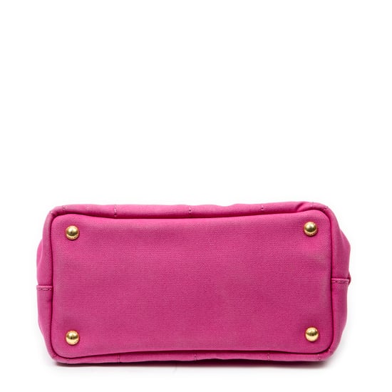 Prada Small Canapa Tote en Rosa Lienzo - Image 6
