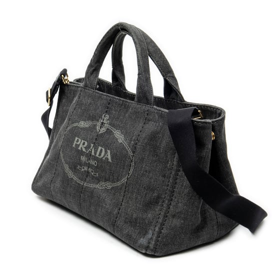 Prada Medium Canapa Tote  en Negro Lienzo - Image 2