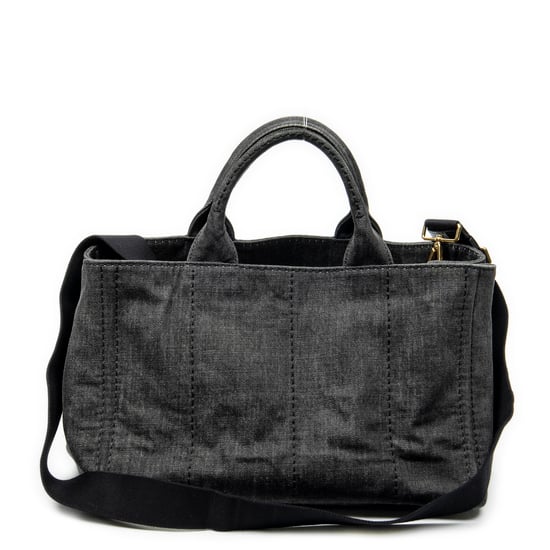 Prada Medium Canapa Tote  en Negro Lienzo - Image 5