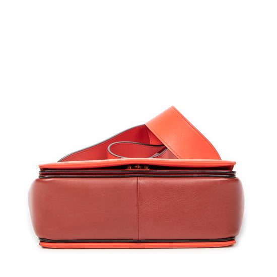 Celine Medium Frame Crossbody  en Naranja Cuero de ternero - Image 6
