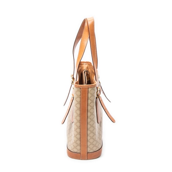 Celine Vintage Small Shopping Tote en Beige Lienzo recubierto - Image 4