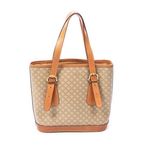 Celine Vintage Small Shopping Tote en Beige Lienzo recubierto - Image 5