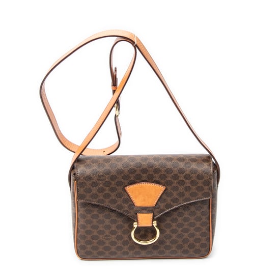 Celine Flap Crossbody en Brown Lienzo recubierto - Image 1