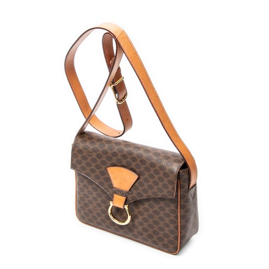 Celine Flap Crossbody en Brown Lienzo recubierto - Image 2