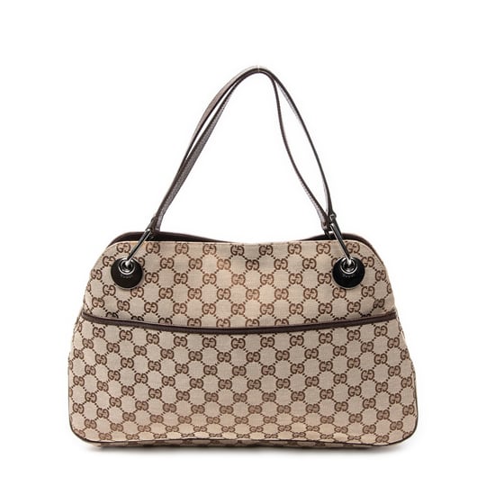 Gucci Medium Eclipse Tote en Beige Lienzo - Image 1