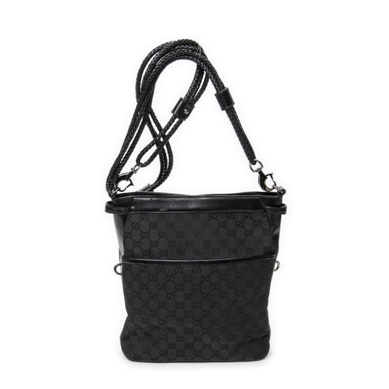 Gucci Braided Strap Crossbody en Negro Lienzo - Image 1