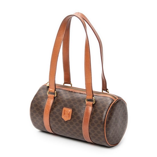 Celine Vintage Barrel Bag en Brown Lienzo recubierto - Image 2