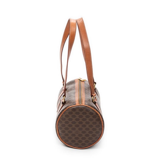 Celine Vintage Barrel Bag en Brown Lienzo recubierto - Image 3