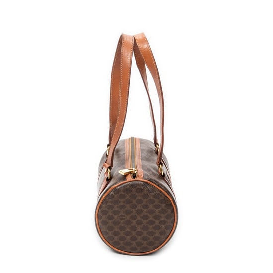 Celine Vintage Barrel Bag en Brown Lienzo recubierto - Image 4