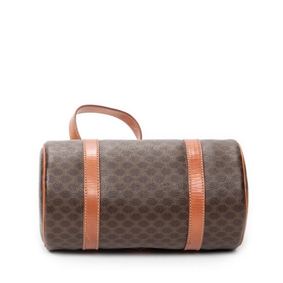 Celine Vintage Barrel Bag en Brown Lienzo recubierto - Image 6
