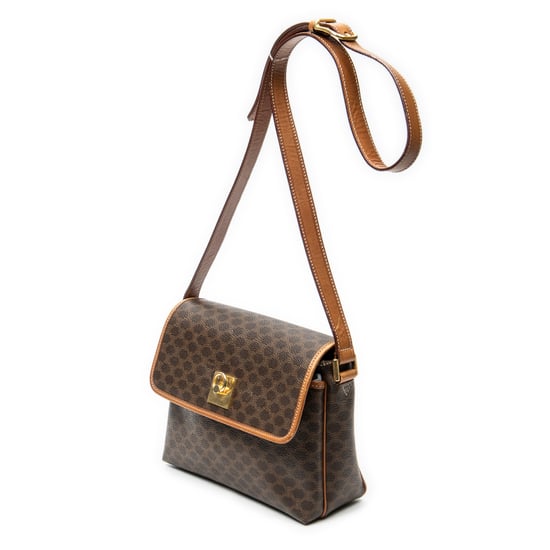 Celine Vintage Small Flap Crossbody  en Brown Lienzo recubierto - Image 2