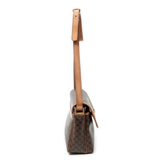 Celine Vintage Small Flap Crossbody  en Brown Lienzo recubierto - Image 4