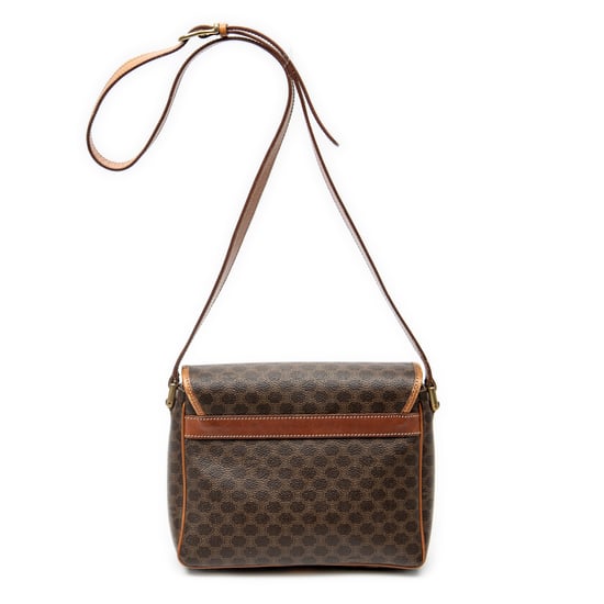 Celine Vintage Small Flap Crossbody  en Brown Lienzo recubierto - Image 5