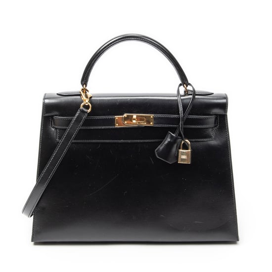 Hermès Kelly Sellier 32 en Negro Cuero de ternero - Image 1