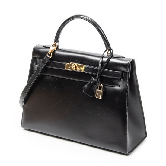 Hermès Kelly Sellier 32 en Negro Cuero de ternero - Image 2