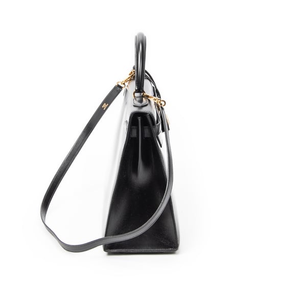 Hermès Kelly Sellier 32 en Negro Cuero de ternero - Image 4