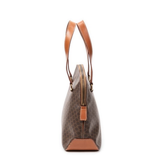 Celine Vintage Macadam Tote en Brown Lienzo recubierto - Image 3