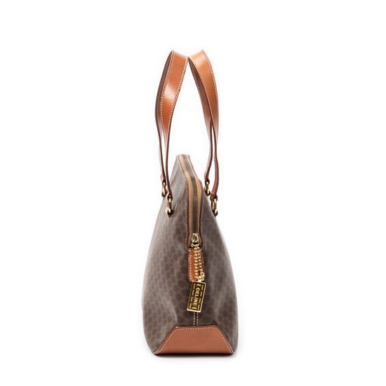 Celine Vintage Macadam Tote en Brown Lienzo recubierto - Image 4