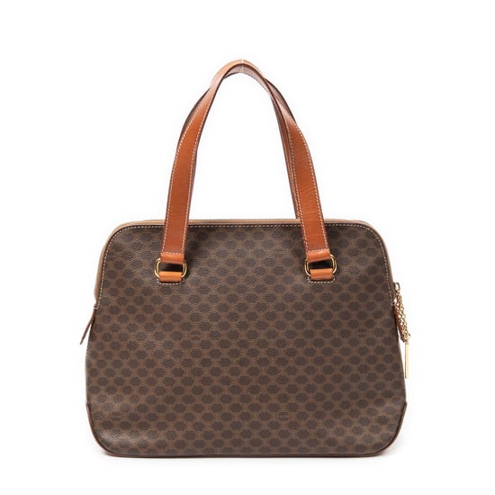 Celine Vintage Macadam Tote en Brown Lienzo recubierto - Image 5