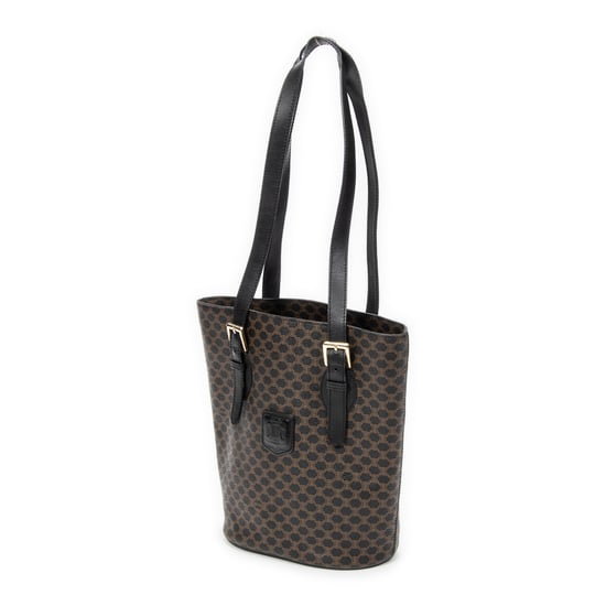 Celine Bucket Tote en Negro Lienzo recubierto - Image 2