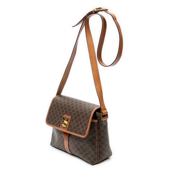 Celine Vintage Small Flap Crossbody  en Brown Lienzo recubierto - Image 2