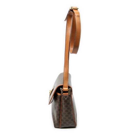 Celine Vintage Small Flap Crossbody  en Brown Lienzo recubierto - Image 3