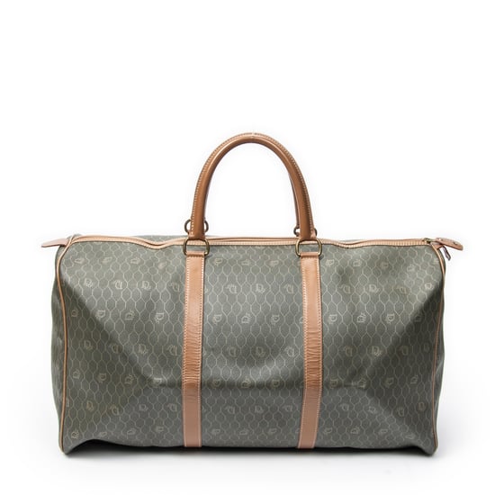 Dior Vintage Large Travel Boston en Verde Lienzo recubierto - Image 1