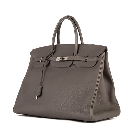 Hermès Birkin 40 en Grey Cuero de ternero - Image 2