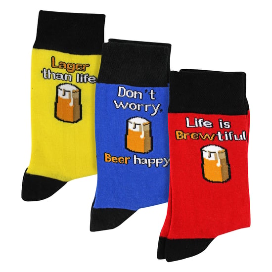 3 Pares de Calcetines de Algodón para Hombre con Motivos Divertidos | Eslogan de Comida y Bebida | Idea de Regalo - Image 4