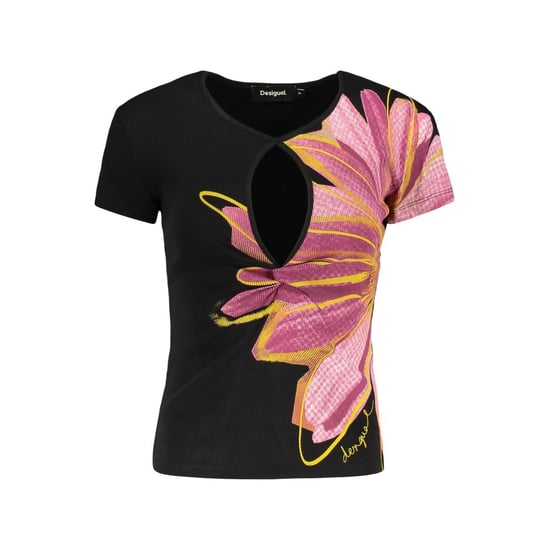 Camiseta de algodón negra para mujer Desigual - Image 1