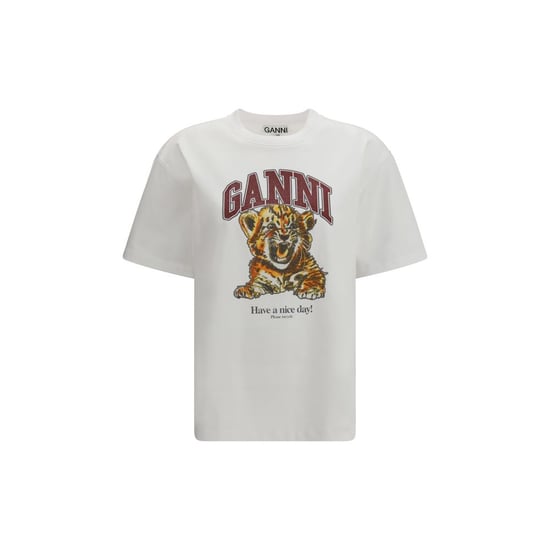 Ganni Camiseta de Algodón Blanca - Image 1