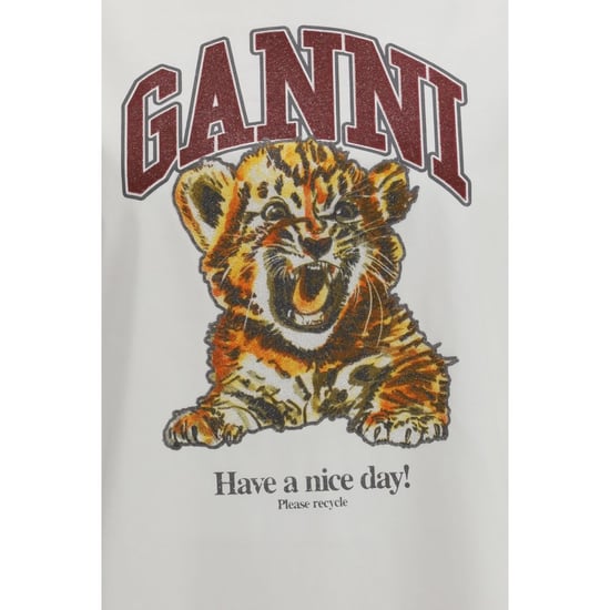 Ganni Camiseta de Algodón Blanca - Image 3
