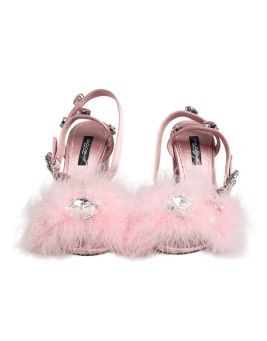 Zapatos de tacón con tira al tobillo de lentejuelas rosas Dolce & Gabbana - Image 3
