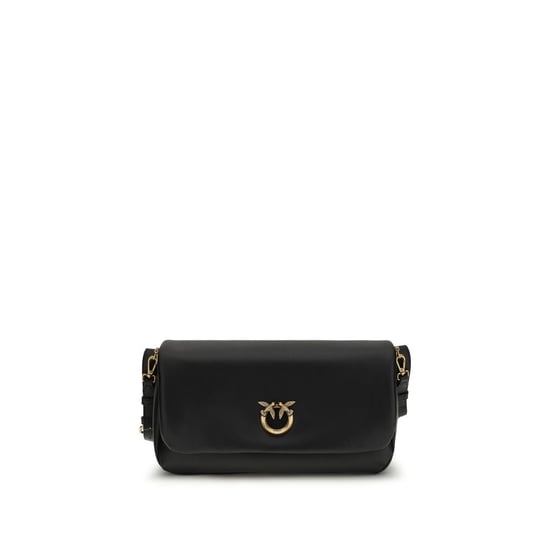 Bolso de hombro PINKO de piel de ternera negra Bos Taurus - Image 1