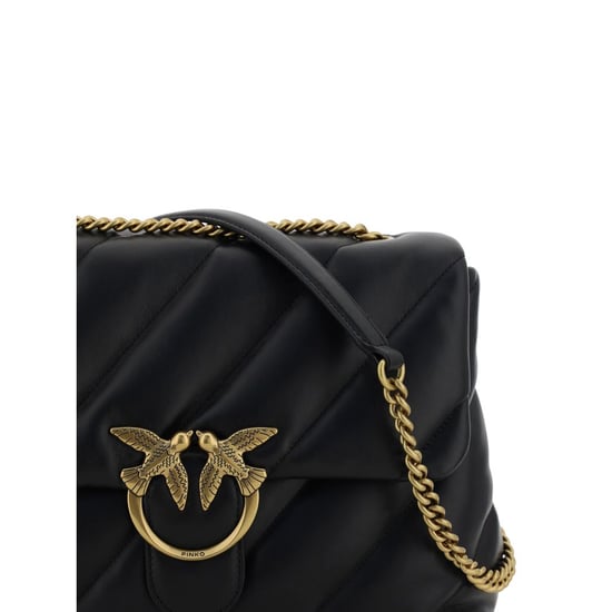 Bolso de hombro PINKO de piel de ternera negra Bos Taurus - Image 4