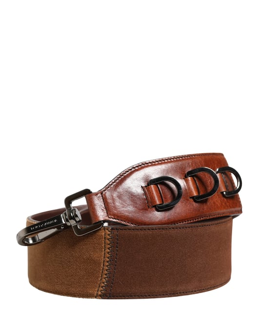 Banda de hombro de cuero de terciopelo marrón de Dolce & Gabbana - Image 2