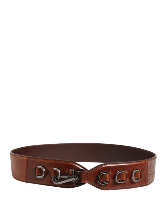 Banda de hombro de cuero de terciopelo marrón de Dolce & Gabbana - Image 6