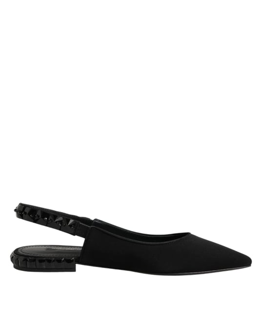 Zapatos Slingback de Charmeuse Negro de Cristal de Dolce & Gabbana - Image 2