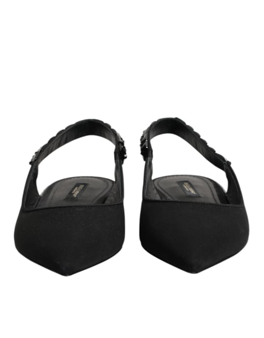 Zapatos Slingback de Charmeuse Negro de Cristal de Dolce & Gabbana - Image 3
