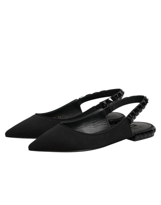Zapatos Slingback de Charmeuse Negro de Cristal de Dolce & Gabbana - Image 5