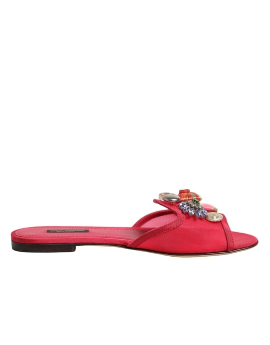 Sandalias Planas Rojo Decoradas Dolce & Gabbana - Image 1