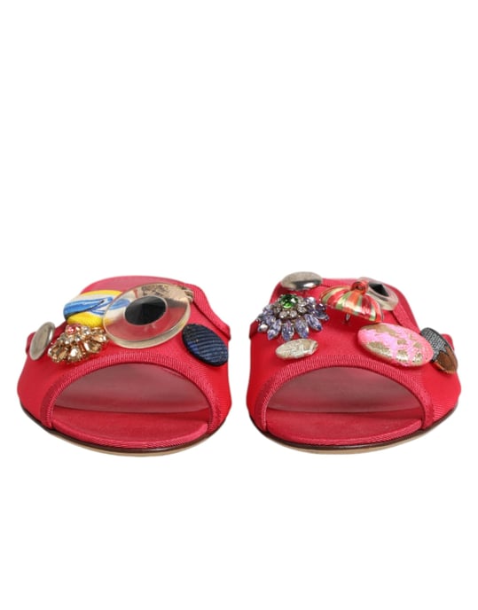 Sandalias Planas Rojo Decoradas Dolce & Gabbana - Image 3