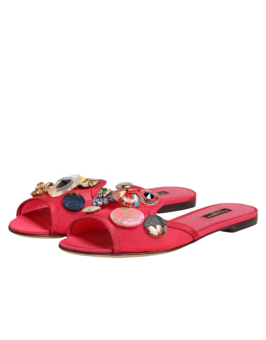 Sandalias Planas Rojo Decoradas Dolce & Gabbana - Image 5