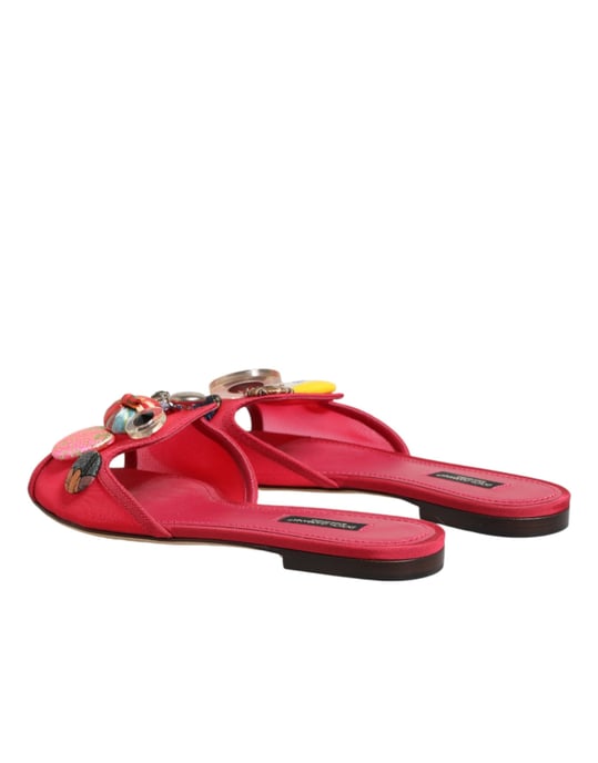 Sandalias Planas Rojo Decoradas Dolce & Gabbana - Image 6